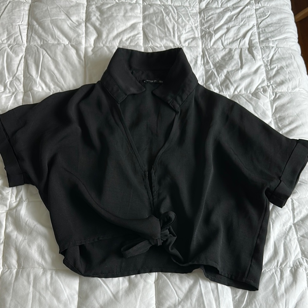 Cotton On Black Crop Top